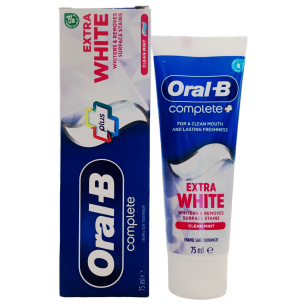 Oral-B Complete Plus Extra White Bělící zubní pasta s fluoridem 75 ml