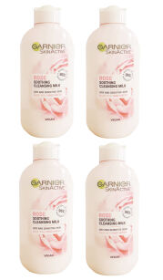 4 x Garnier SkinActive Růže zklidňující čistící mléko pro suchou a citlivou pleť 200 ml